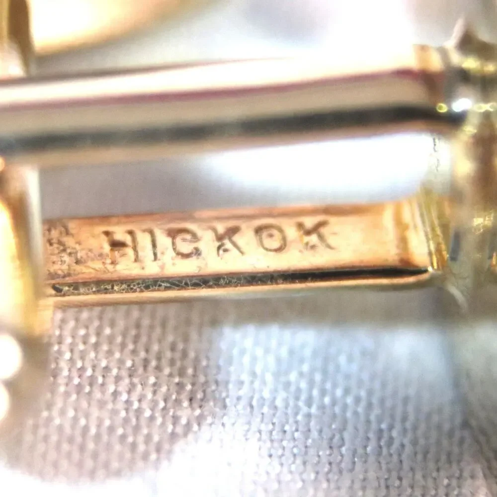 💎Hickok Vintage Cuff Links Gold Tone Goemetric Shapes
